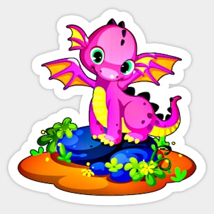 Cute Pink Dragon Sticker